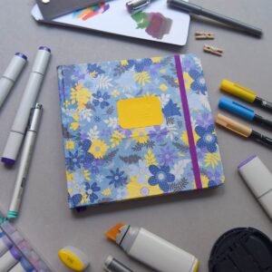 Sketchbook 175x170, capa Azul Floral
